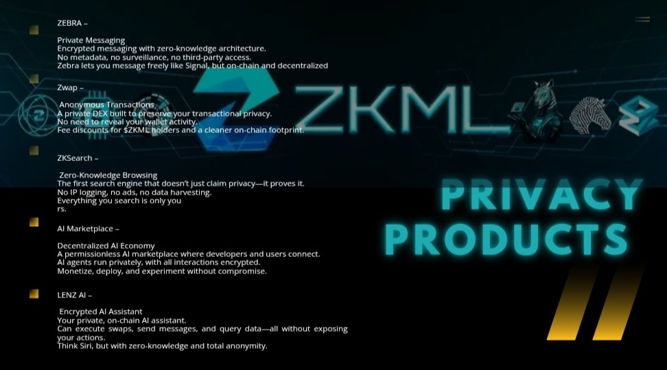 <a href="/HukAleksandra/">Aleksandra Huk</a> Privacy is a basic right.  $zKML gives people the tools to protect themselves:

🔗 : linktr.ee/zkml

Try them, share them, and help others reclaim their digital dignity. Privacy is necessary. 🦓

<a href="/ZKMLsystems/">zKML</a>