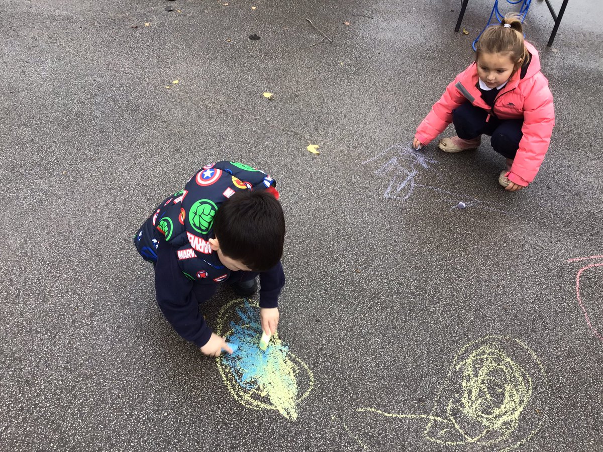 Receptionmonksd's tweet image. #classR1 had lots fun on our yard this morning we used the chalk to create fireworks 🎆 the children said they are excited to see all the fireworks 🎇 on Wednesday
