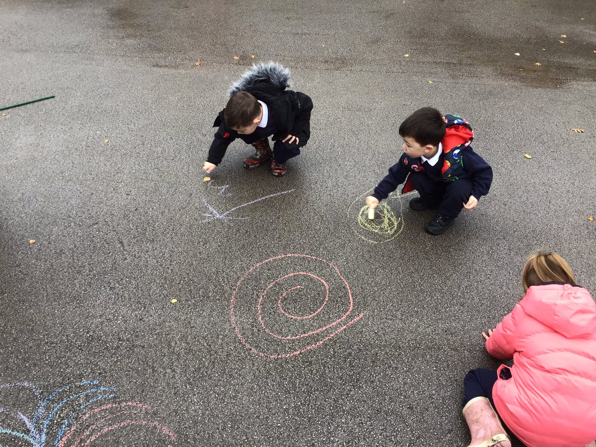 Receptionmonksd's tweet image. #classR1 had lots fun on our yard this morning we used the chalk to create fireworks 🎆 the children said they are excited to see all the fireworks 🎇 on Wednesday