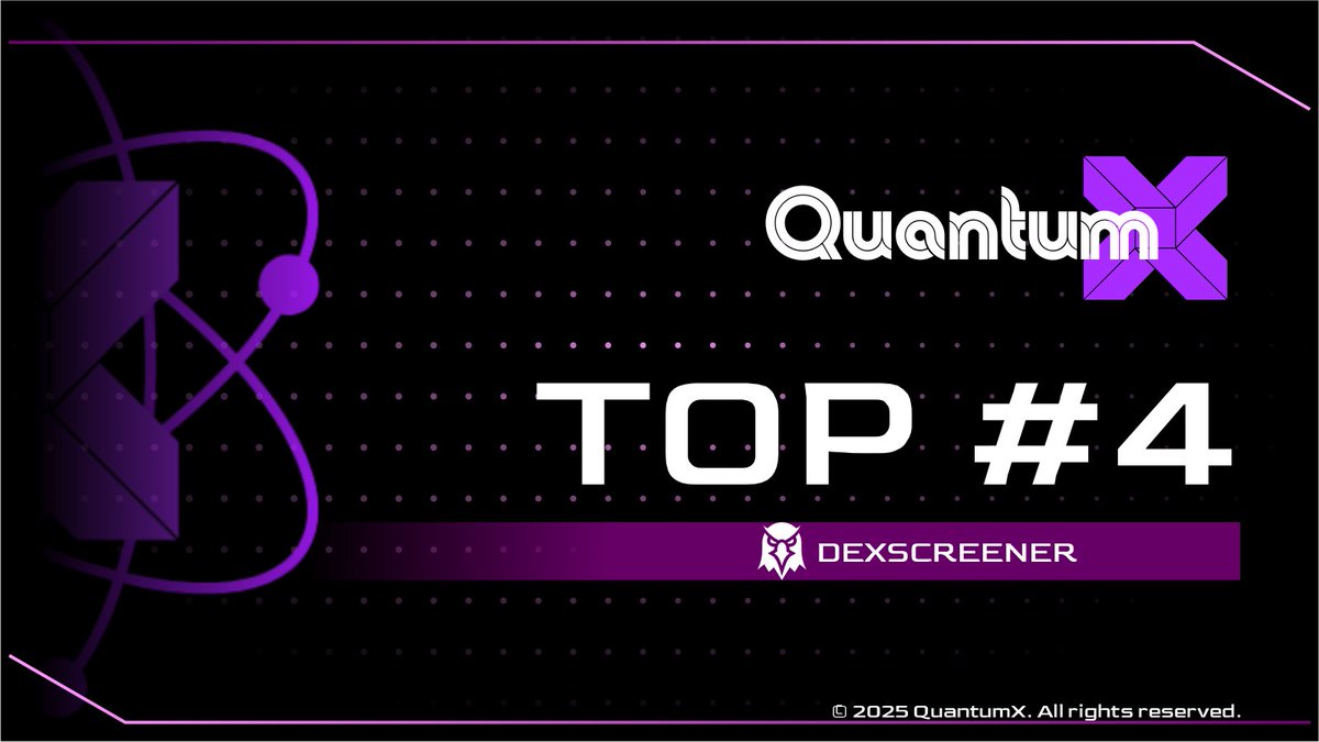 quantx_pro's tweet image. TOP #4 on Dexscreener and just getting started! $QuantumX is the future—fast, powerful, and here to stay. Are you in? 🚀💎
dexscreener.com/solana/7S8H9o4…