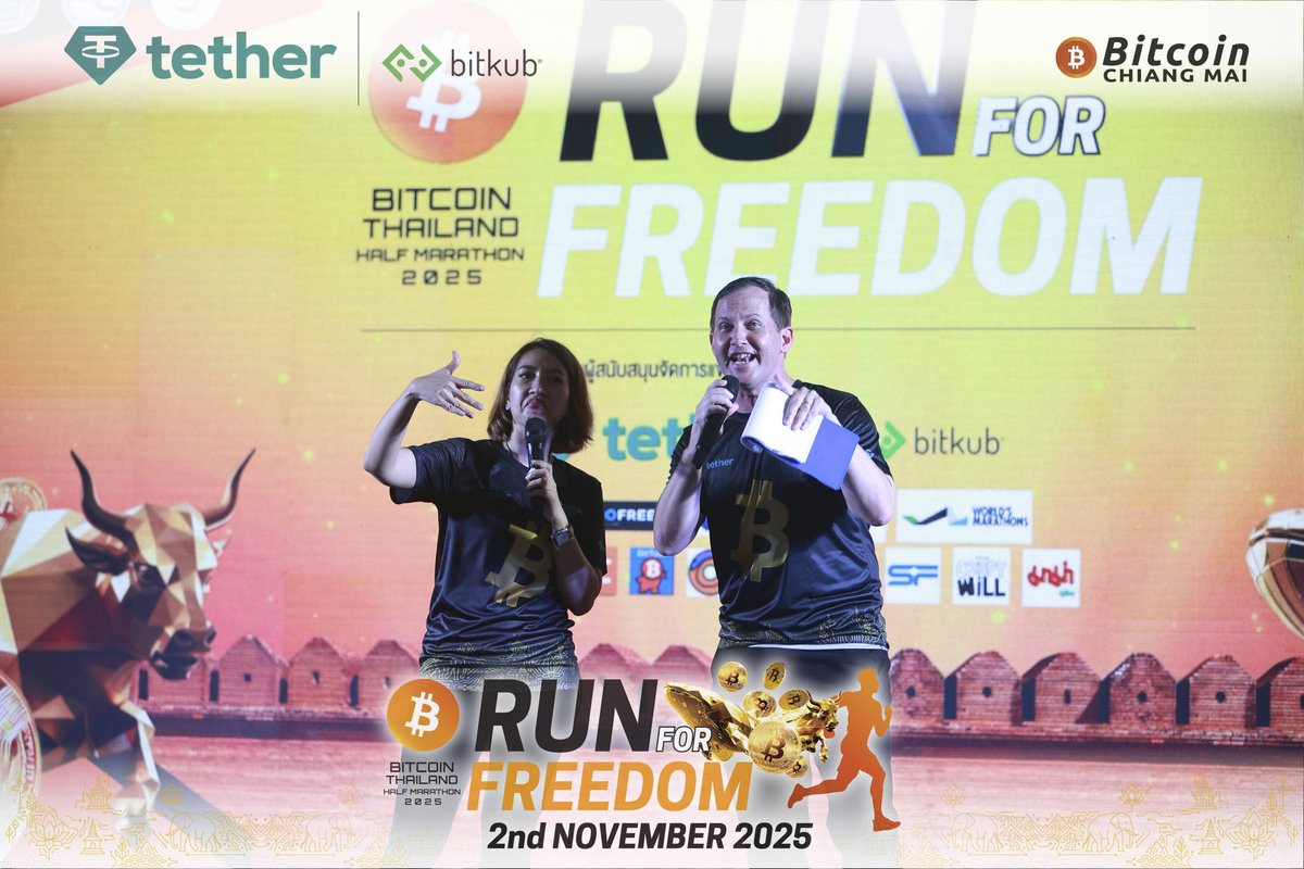 It was a privilege and honor to be a co-host MC for the world’s first Bitcoin Half Marathon in Chiang Mai, Thailand. 
Hats off to <a href="/JimmyKostro/">Jimmy Kostro ⚡️</a> and <a href="/PattyNapat1/">Napat Chat</a> for an amazing weekend of Bitcoin celebration, education, and fun! 
Thanks to all the sponsors for making this possible