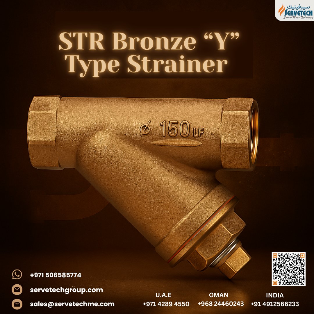 Servetech_'s tweet image. 🛠️💧 STR Bronze “Y” Type Strainer — Clean Flow, Easy Service
Bronze body, removable SS mesh, in-line cleanout cap with test-gauge port. Protect pumps &amp;amp; cut downtime.
📩 DM for sizes &amp;amp; quotes.
#YStrainer #Strainer #Servetech #PipelineProtection