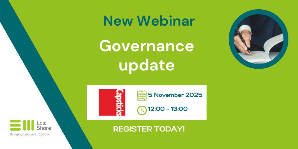 EMLawshare's tweet image. Are you working in a local authority? Join us for a Governance Update webinar on 5 November at 12:00pm!

Don’t delay, sign up here: bit.ly/472WVIr

#EMLawshare #Governance #LocalAuthority