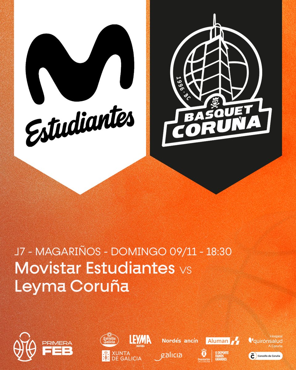 Nueva semana ¡nuevo partido! Este domingo... ¡a Madrid! 🚌

🏀 Jornada 7
⛹🏽 vs <a href="/MovistarEstu/">Movistar Estudiantes</a> 
📅 Domingo 9
⏰ 18:30H
📍 Magariños
🖥️ @laligaplus

#ACoruñaquereBasquet