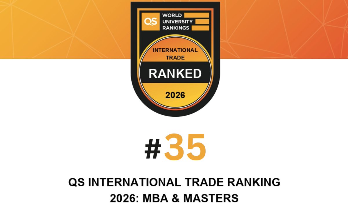 👏🏆The MBA International has earned the 35th place globally in the QS International Trade Rankings 2026, MBA International is the only program from Greece to be included in this distinguished list.