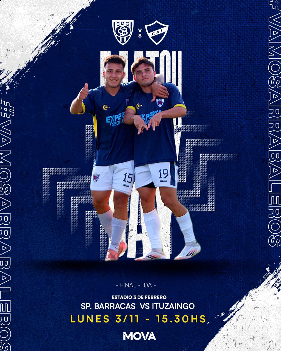 ¡HOY JUEGA BARRACAS!
Tenemos una cita con la historia. Hagámosla valer porque tenemos con que. Todos juntos.

🗣️ FINAL DE IDA:

🆚 Ituzaingó
⏰ 15:30 HS
🏟️ Estadio Tres de Febrero
👤 Julián Beligoy