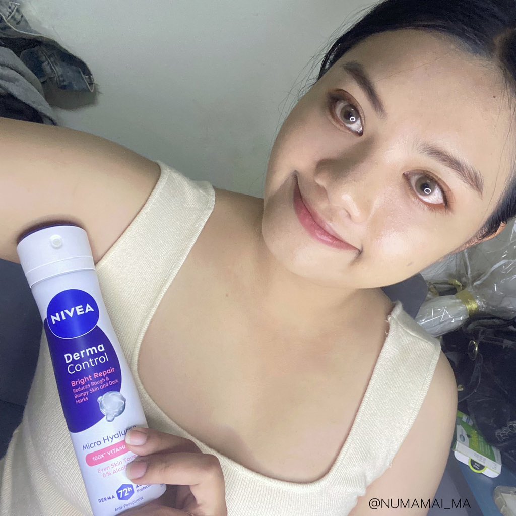 Huitong99721's tweet photo. ยกแขนโชว์ได้แบบไม่ต้องเขินใคร☺️ ลองใช้ NIVEA DERMA CONTROL BRIGHT REPAIR สเปรย์มาสักพักแล้ว ผิวใต้วงแขนที่ดูคล้ำเป็นหนังไก่ เนียนใสขึ้นมากเลย เห็นผลตั้งแต่5วันแรกแล้วเพราะเค้าใส่บำรุงอย่าง Micro Hyaluron กับ Vitamin C 100 เท่ามาด้วย https://t.co/vGjG4cekmS