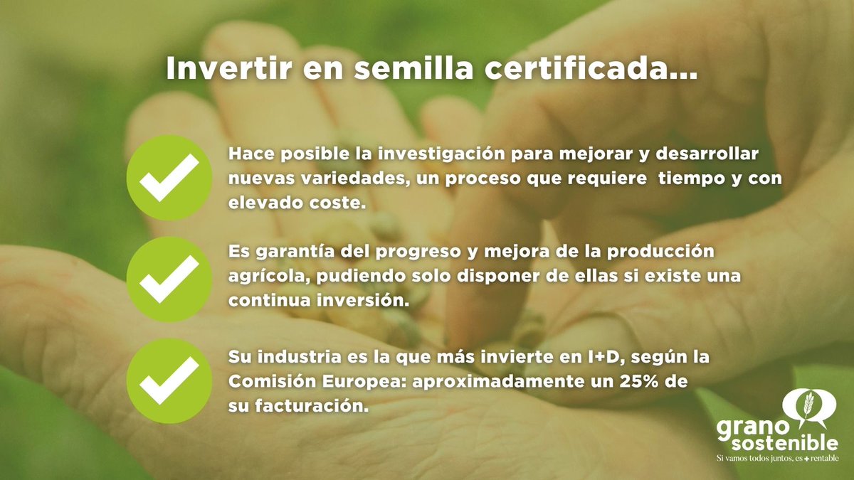 🔬La semilla certificada hace posible la inversión en investigación con los que mejorar y desarrollar nuevas variedades. 

¿Sabías que implica también progreso y facturación? ⬇️

#SemillaCertificada #Innovación #Investigación