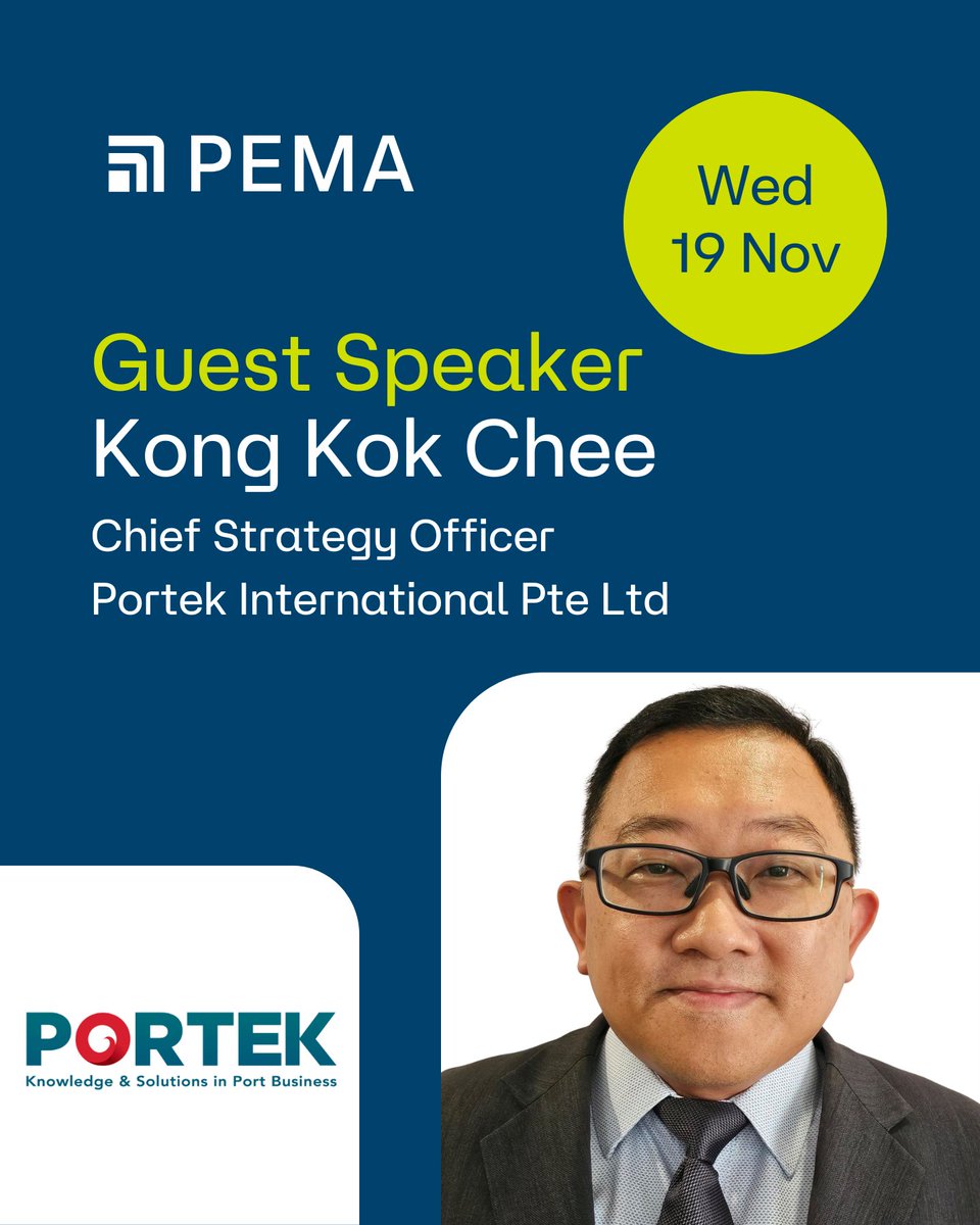 PEMASecretary's tweet image. Guest Speaker Announcement #PEMA2025KL

Kong Kok Chee serves as the Chief Strategy Officer at Portek. As the head of the Group Strategic Planning Unit, he is responsible for shaping and driving the organization’s mid to long-term corporate strategies.