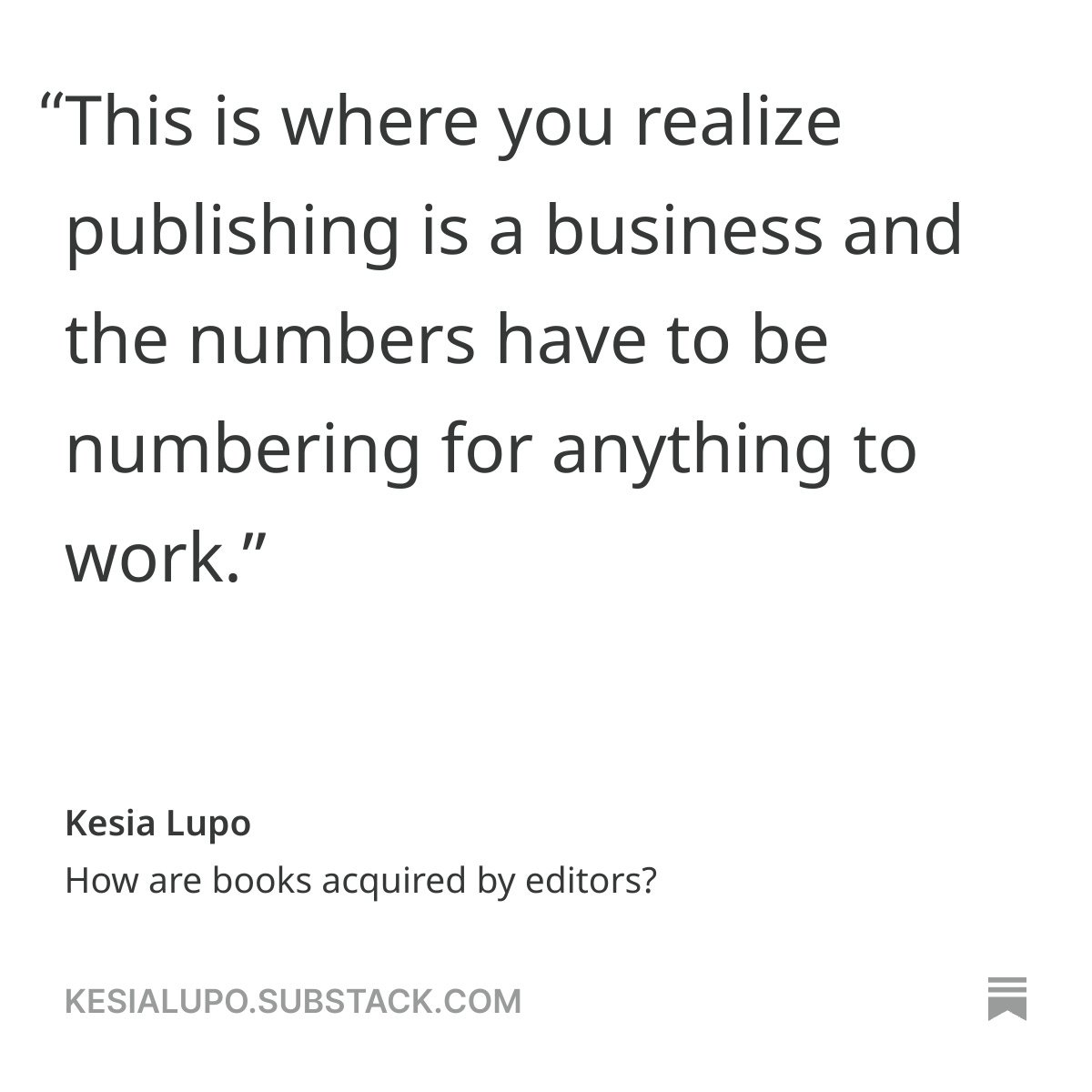 My latest Substack lifts the curtain on how editors acquire books - have a peek!  Link in 🧵
