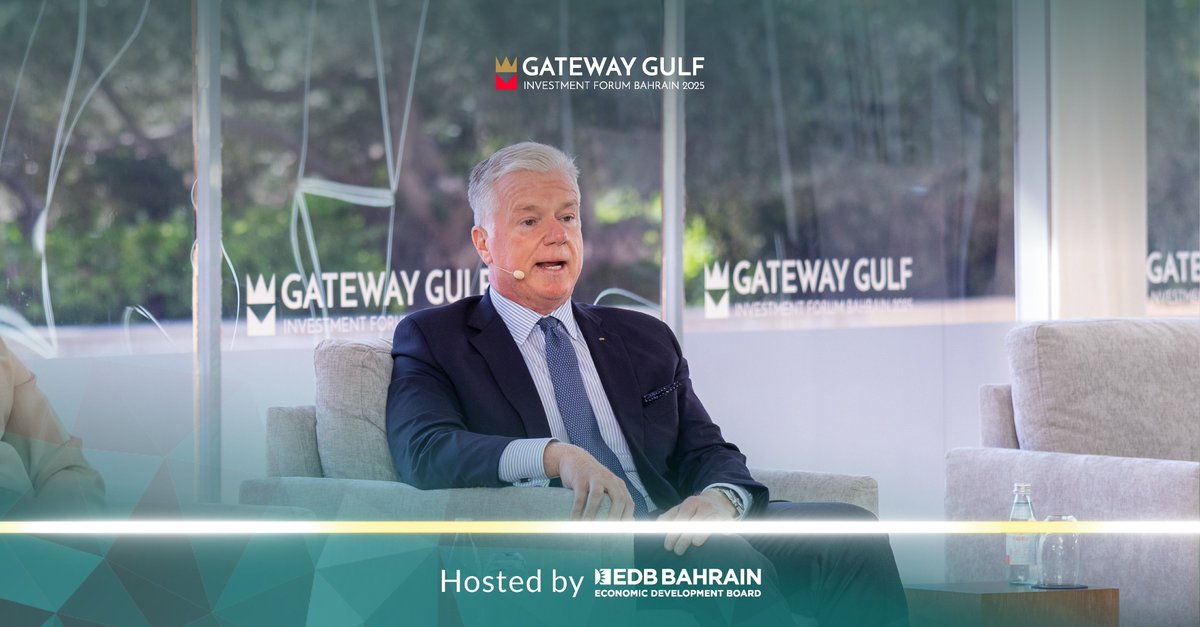GatewayGulfBH's tweet photo. On the final discussion of day 2, Sir Marc Ganis, Founder and Executive Managing Partner of Sportscorp, Faris Mustafa Al-Kooheji, Secretary General of the Bahrain Olympic Committee, and Paul Foster, President and CEO of Global Esports Federation, explored a panel titled 'The Experience Economy: Sports, Innovation, and Investment.' The exchanged examined how nations can leverage the intersection of sports and innovation to strengthen their economies and attract investment, emphasizing the role of entertainment in driving economic growth. #GG25