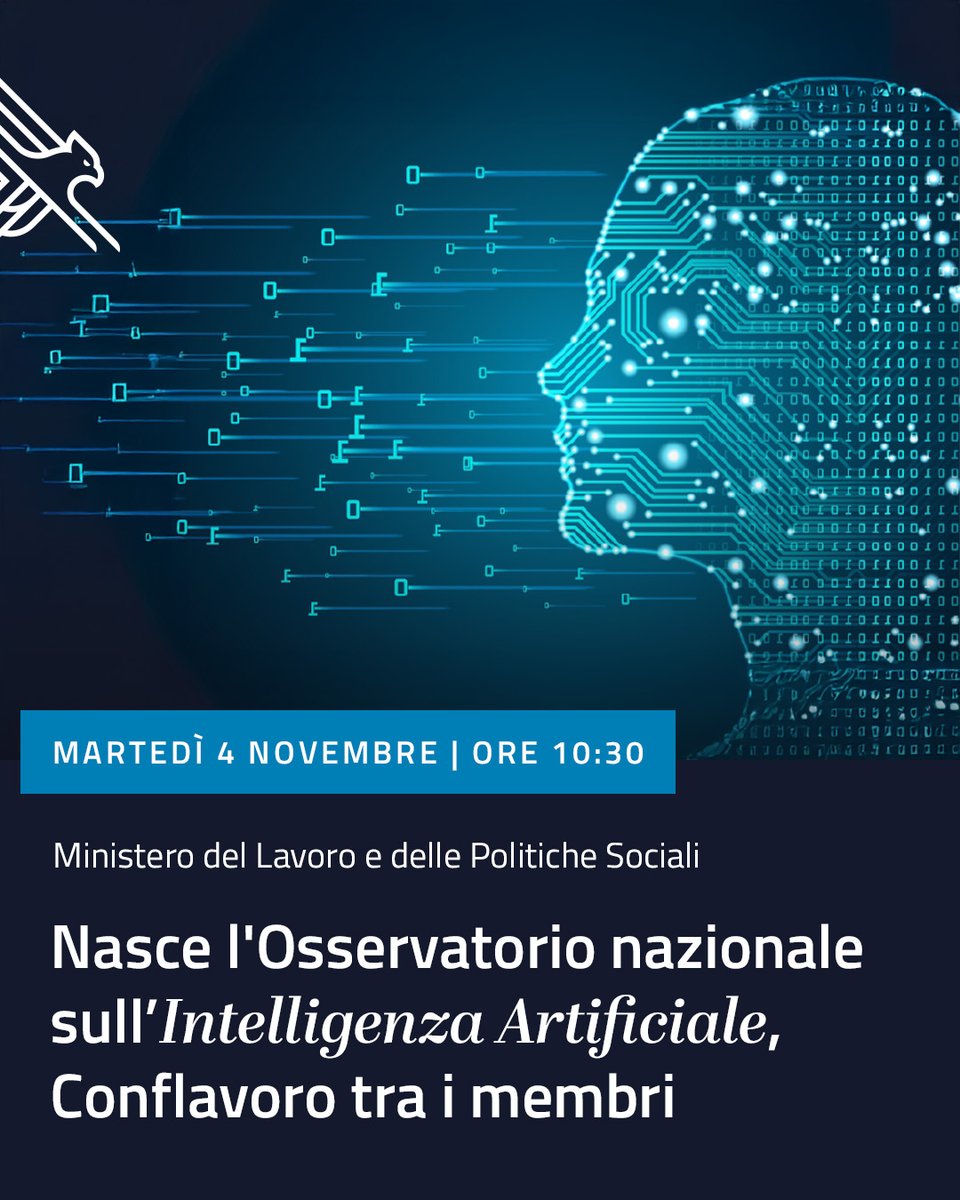 Domani, convocata dal ministro del Lavoro <a href="/CalderoneMarina/">Marina Calderone</a>, Conflavoro parteciperà all’istituzione dell’Osservatorio nazionale sull’Intelligenza Artificiale.
Interverrà <a href="/SandroSusini/">Sandro Susini</a> direttore del Centro Studi Conflavoro.
