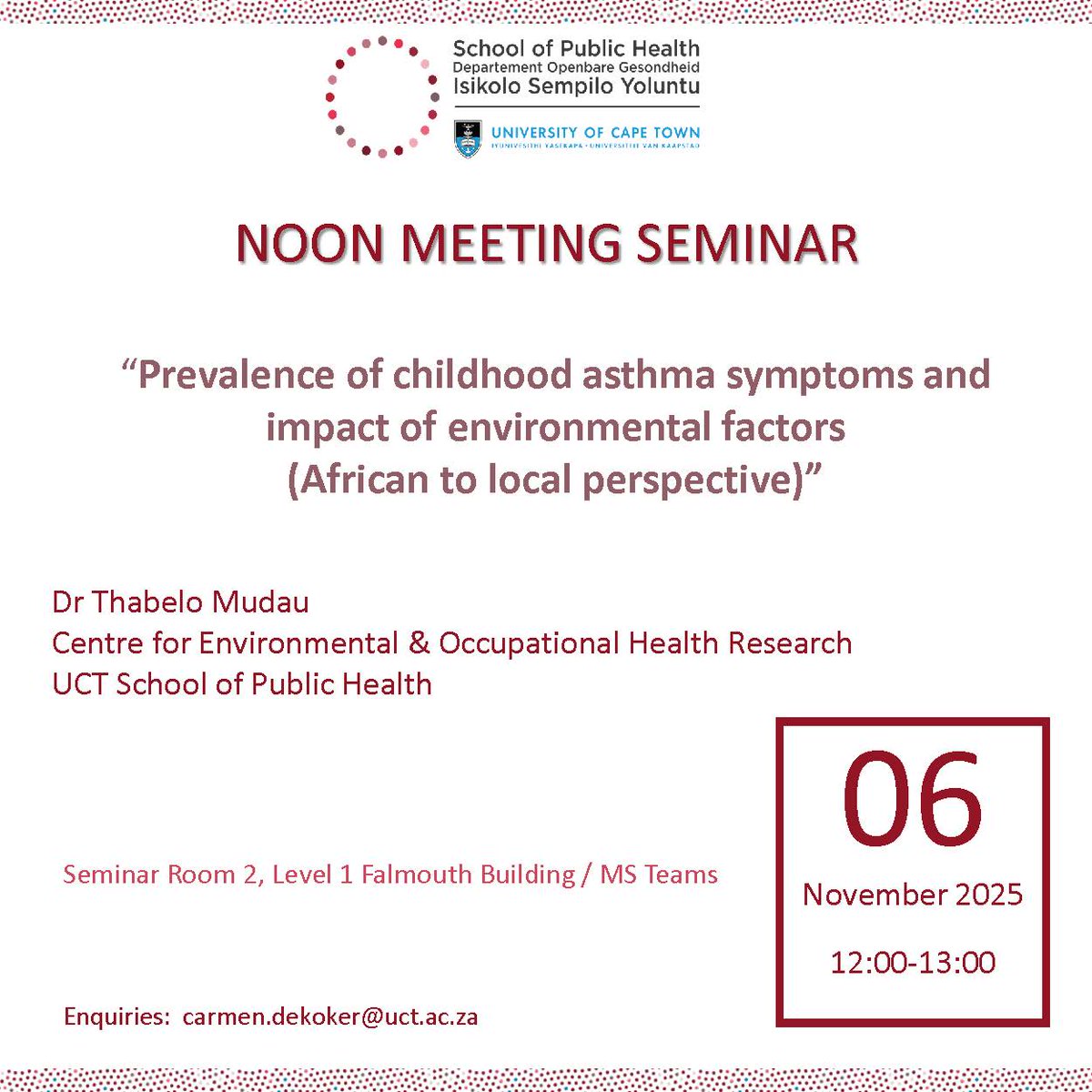 UCT_SPH's tweet photo. Link to join online: https://t.co/5HgURHNSfk https://t.co/tn88P4anuN