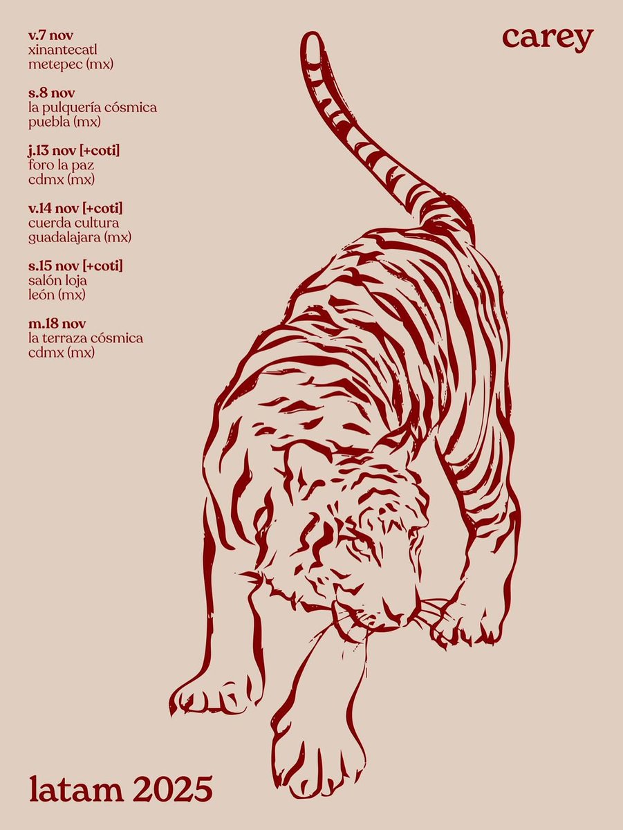 Fechas de <a href="/Careymusica/">Carey</a> en 🇲🇽 
<a href="/aaronsaez/">aaronsaez</a> <a href="/turroproduccion/">Antonio Turro</a> 
Info y entradas 
linktr.ee/careymusica?fb…