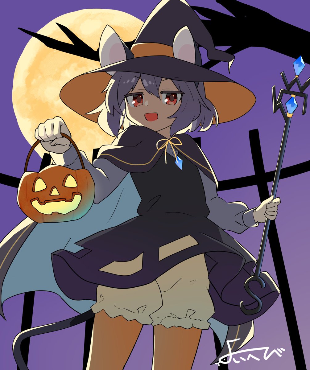 ハロウィンナズ描いたよ～～～🎃🐭🎃
