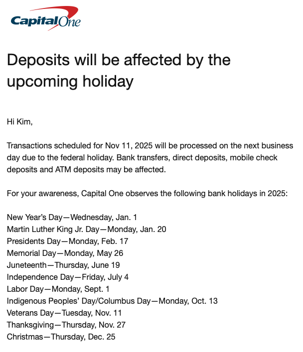 kimkorn's tweet image. I love to recognize when a business does something really well. Capital One — not just the upcoming notice, but the big picture, too.