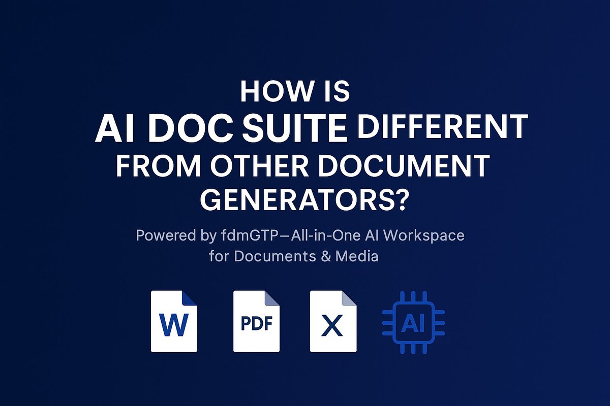ai_doc_suite's tweet image. How Is AI Doc Suite Different from Other Document Generators?
AI Doc Suite is a browser-based AI workspace to create, edit, and convert documents, spreadsheets, slides, images, and videos — instantly.

🔗 aidocsuite.com/blogs/how-is-a…
#AIDocSuite  #fdmGTP #AIDocumentGenerator