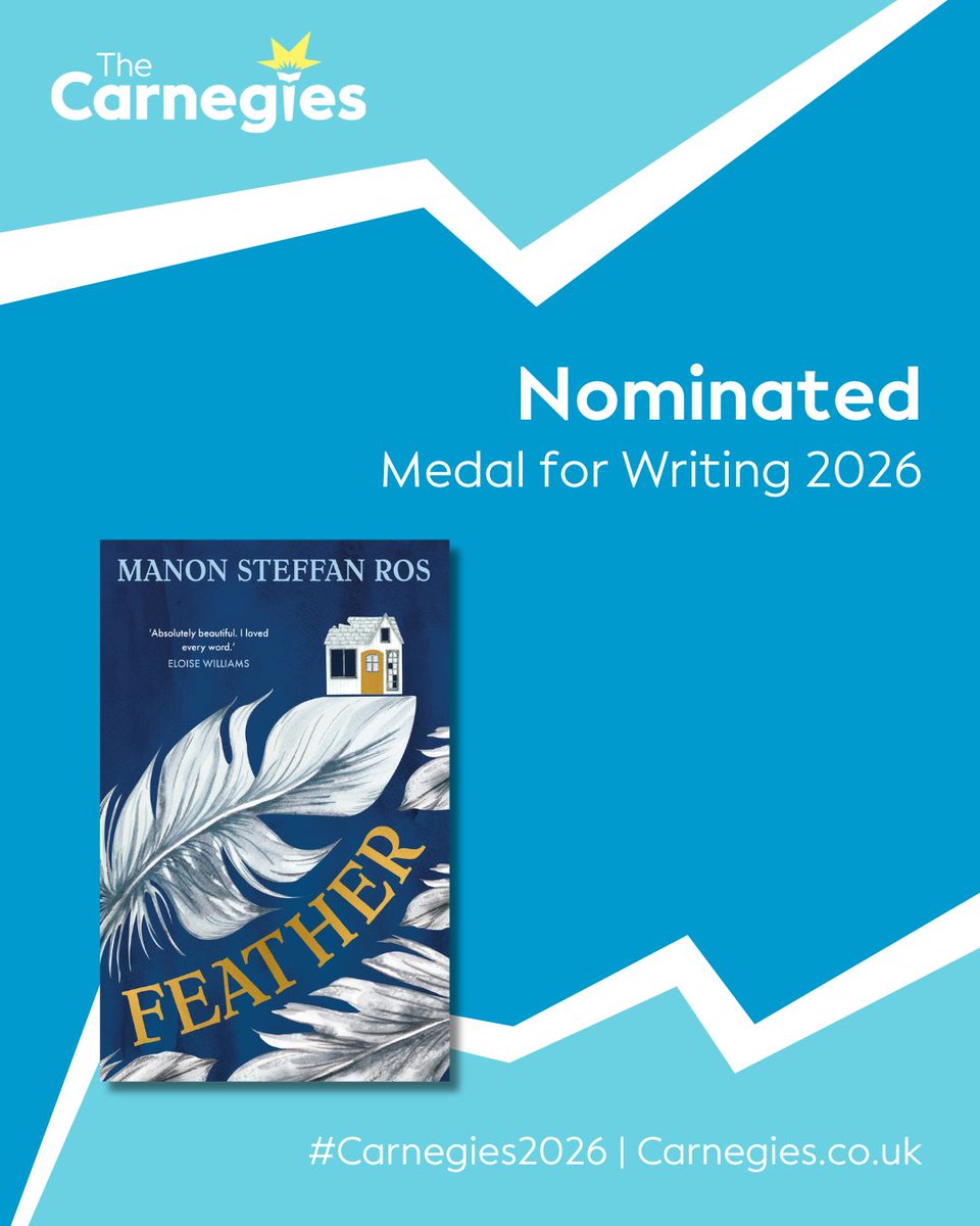 FireflyPress's tweet image. Absolutely THRILLED to have three of our titles nominated for the 2026 Carnegie Medal for Writing!

✨ Feather by Manon Steffan Ros
✨ Live by Luke Palmer
✨ Vanishing Edge by Zillah Bethell

Available from all good bookshops #carnegies2026
@bouncemarketing @Books_Wales