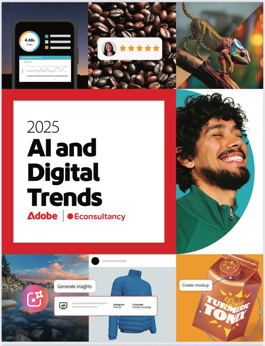 تقريري عن Adobe Digital Trends 2025 اشوفه من اهم التقارير اللي توضح الاتجاه العالمي الحقيقي للتحول الرقمي والذكاء الاصطناعي خصوصا في تجربة العميل والحوكمة واستخدام البيانات
الملفت فيه انه ما يتكلم عن الذكاء الاصطناعي كأداة تقنية بل كقوة تغيير داخل المؤسسات تغير طريقة التفكير