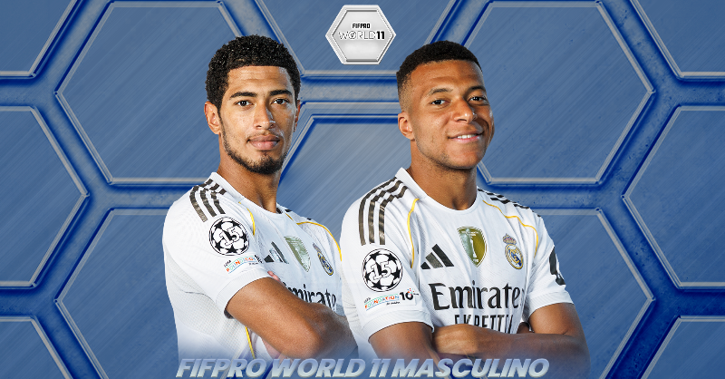 realmadrid's tweet photo. 👏 ¡@KMbappe y @BellinghamJude, en el @FIFPRO World 11 Masculino de 2025!