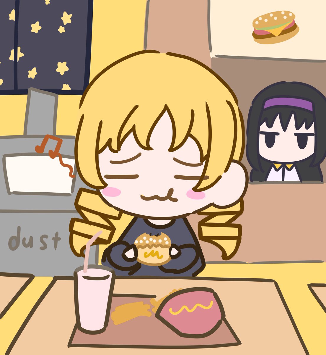 🌙🍔
#魔法少女まどかマギカ #イラスト