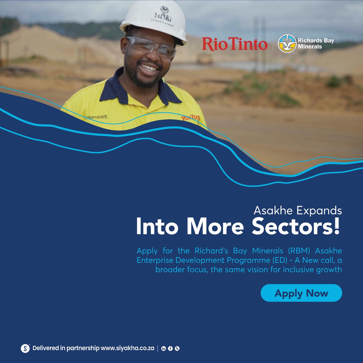 YowzaSA's tweet image. RBM’s Asakhe ED Programme, with Siyakha, is back! More sectors, prioritising women &amp;amp; youth businesses ready to grow. Apply by 18 Nov: siyakha.co.za/rio-tinto-asak… #AsakheED #EnterpriseDevelopment #RBMProgramme #YouthEntrepreneurs #LocalBusinessGrowth #DiscoverConnectThrive