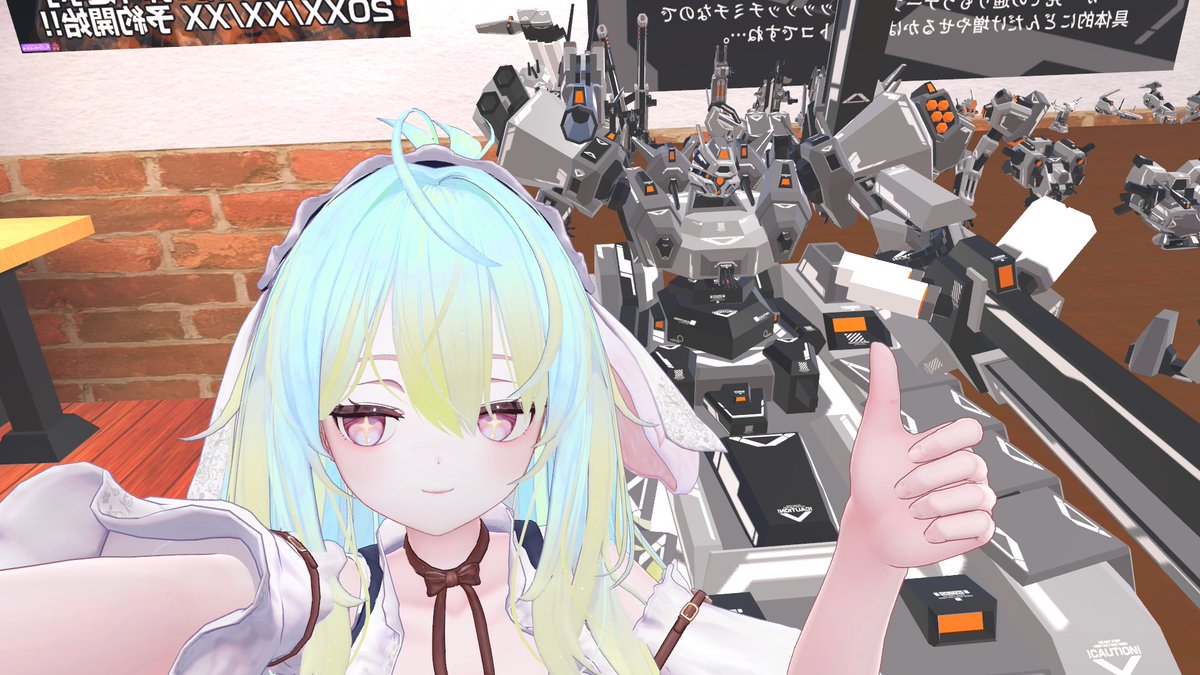 作るのめちゃくちゃ面白かった。店長さん？が来てお話もできたし自分好みのデカい武器持った重量機体作れて満足
#VRプラモショップガルデニア