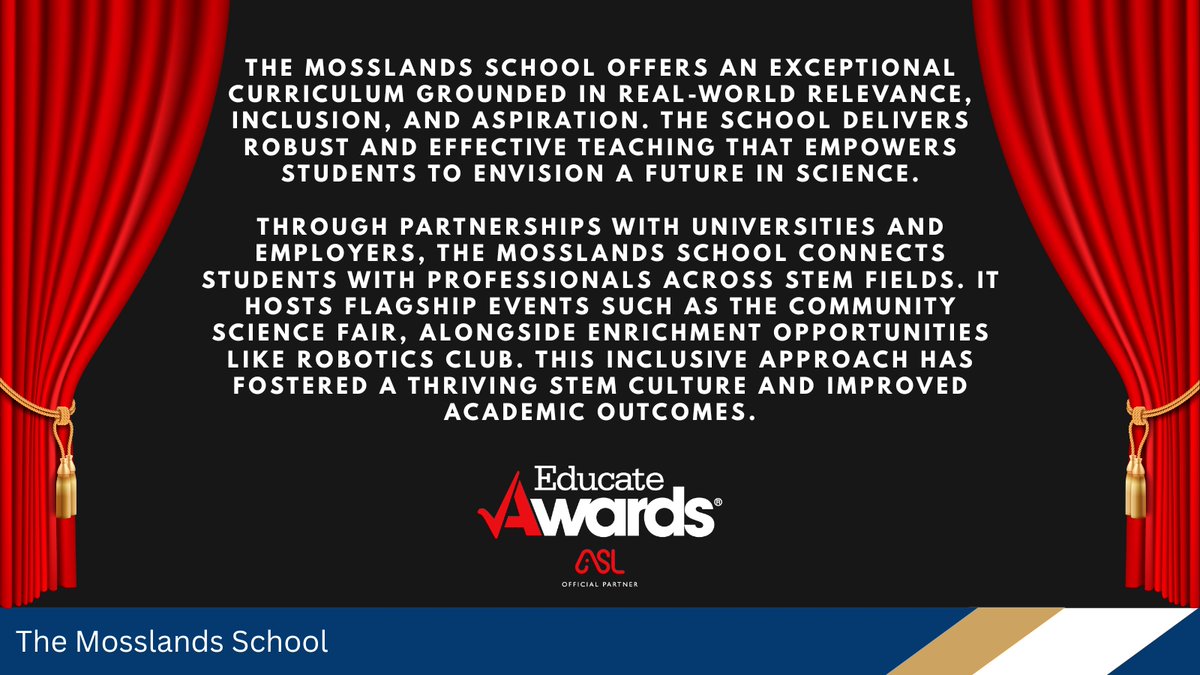 We are incredibly proud to have been nominated for the Outstanding Commitment to STEM Award from <a href="/EducateAwards/">Educate Awards</a> Here is what they have to say about us!