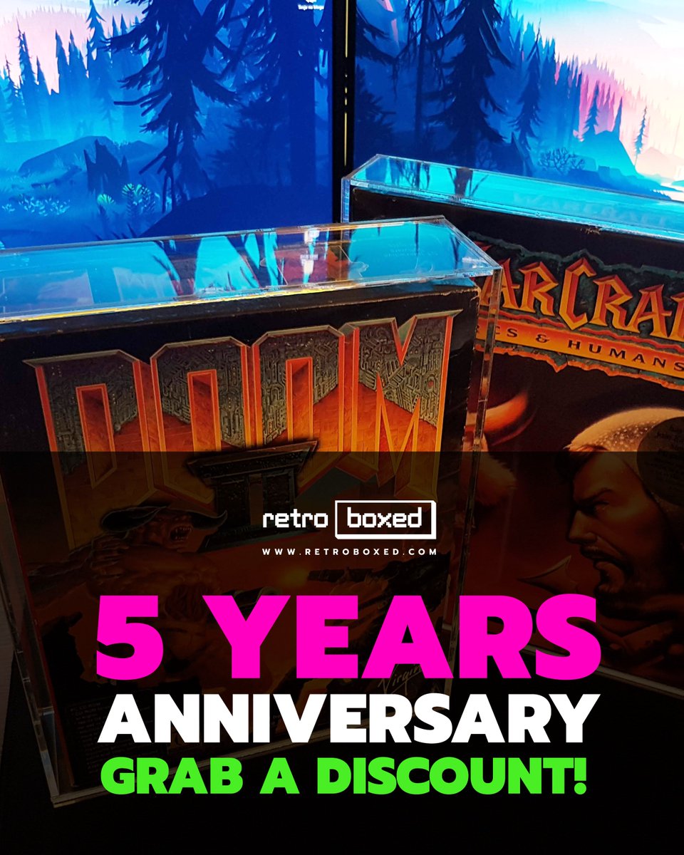 retroboxed's tweet photo. 5 years of building custom protectors—from retro games to figures, LEGO, consoles, books, posters &amp; more. What began as a side hobby is now my full-time job. Huge thanks for the trust—here’s to the next 5! 🙏 Sale up NOW! https://t.co/yLoJcL5C0a