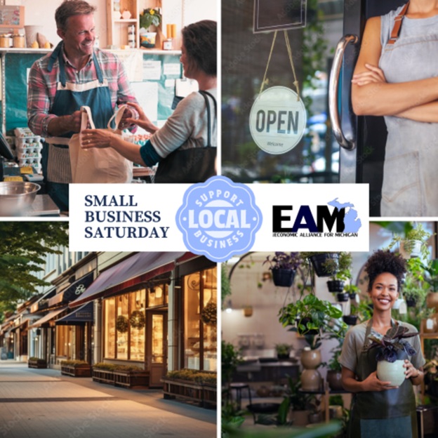EAMOnline's tweet image. Shop local. Support local. Strengthen Michigan.  Whether it’s your favorite neighborhood café, a family-owned store, or a local service provider — every purchase makes a difference. 
#SmallBusinessSaturday #ShopLocal #SupportLocal #MichiganBusiness #EAM #BuyMichigan