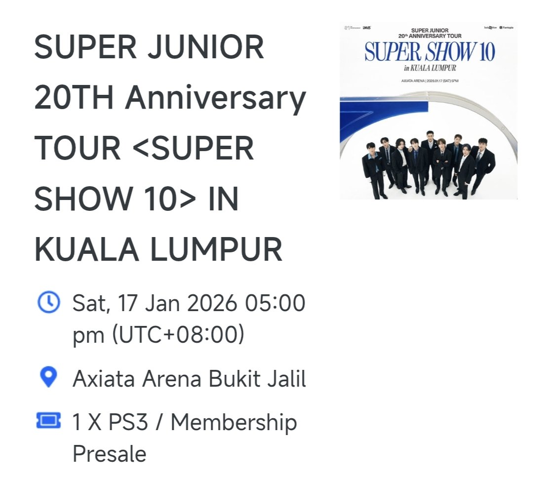 iKOMYLF's tweet photo. Aahhhh, thank you so much @yeollieeee_ for securing the ticket for me! 😭
Great service as always, will come back to your service next time 😆👍🏻

#SUPERJUNIORinKL https://t.co/vQZ3Q6eZGI