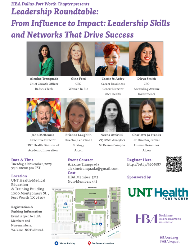 Ready to elevate your leadership journey?

Join #HBADFW TOMORROW at UNT Health for an inspiring evening designed to spark connection, confidence, and career growth. 

📅 4 November, 2025 | 5:30–8:00 PM CST
📍 UNT Health – Fort Worth
🔗 Register now: bit.ly/4906t87