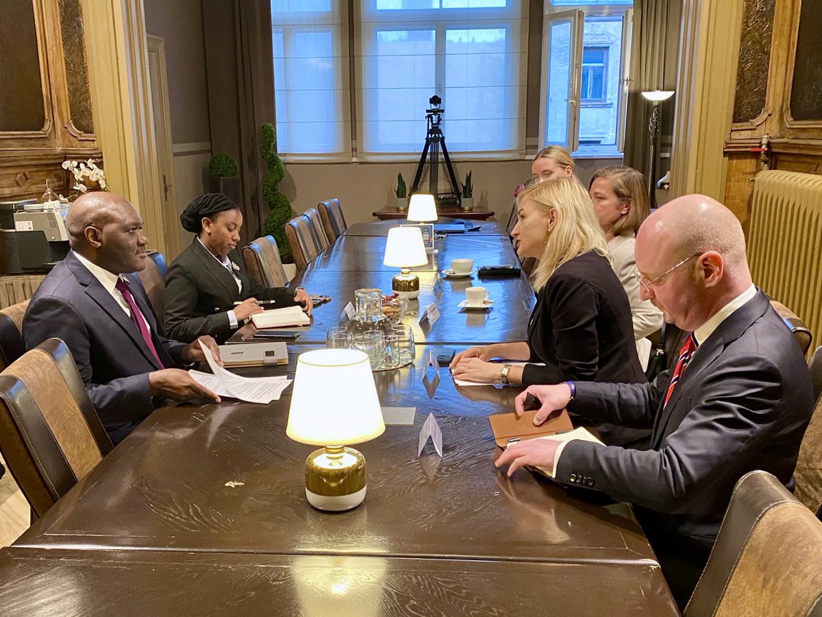 Last week, Ambassador <a href="/DushimimanaL/">Dushimimana Lambert</a> met with officials from the Latvian Ministry of Foreign Affairs and the Latvian Chamber of Commerce &amp; Industry to discuss strengthening bilateral trade and investment ties and Latvia’s participation in the 2026 Business Forum in Rwanda. 🇷🇼🤝🇱🇻