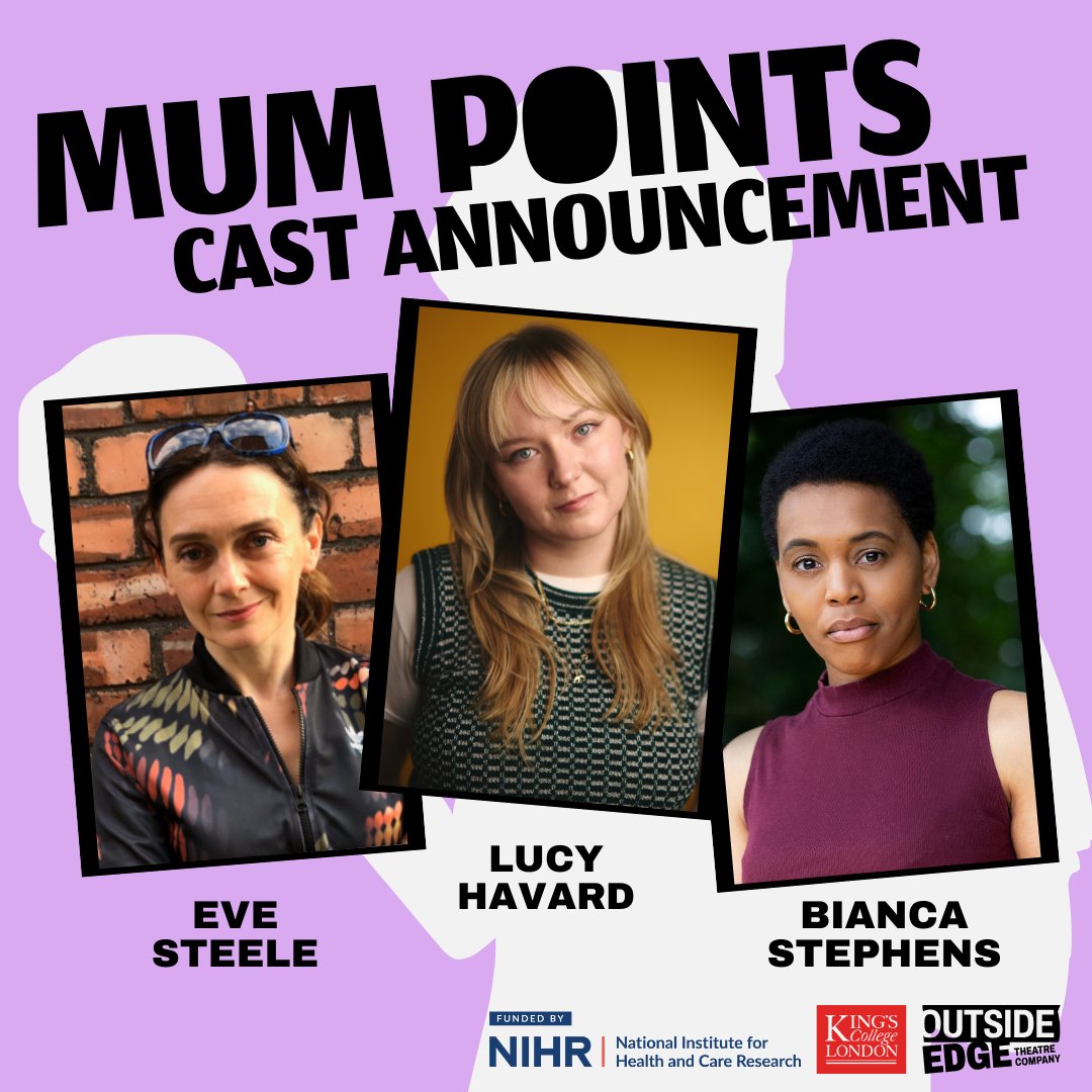 We’re delighted to announce the cast &amp; creative team of Mum Points!

Eve Steele, Lucy Havard &amp; Bianca Stephens join our cast to bring this interactive, research-based theatre game to life.