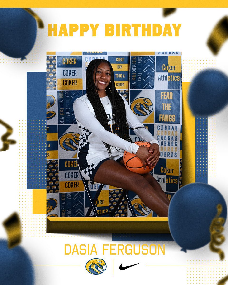 🎉💙 Happy Birthday, Fergie! 💙🎉
Help us celebrate junior guard Dasia “Fergie” Ferguson today! 🐍🏀
Her energy, personality, and competitive spirit make her a true Cobra on and off the court. 🔥
