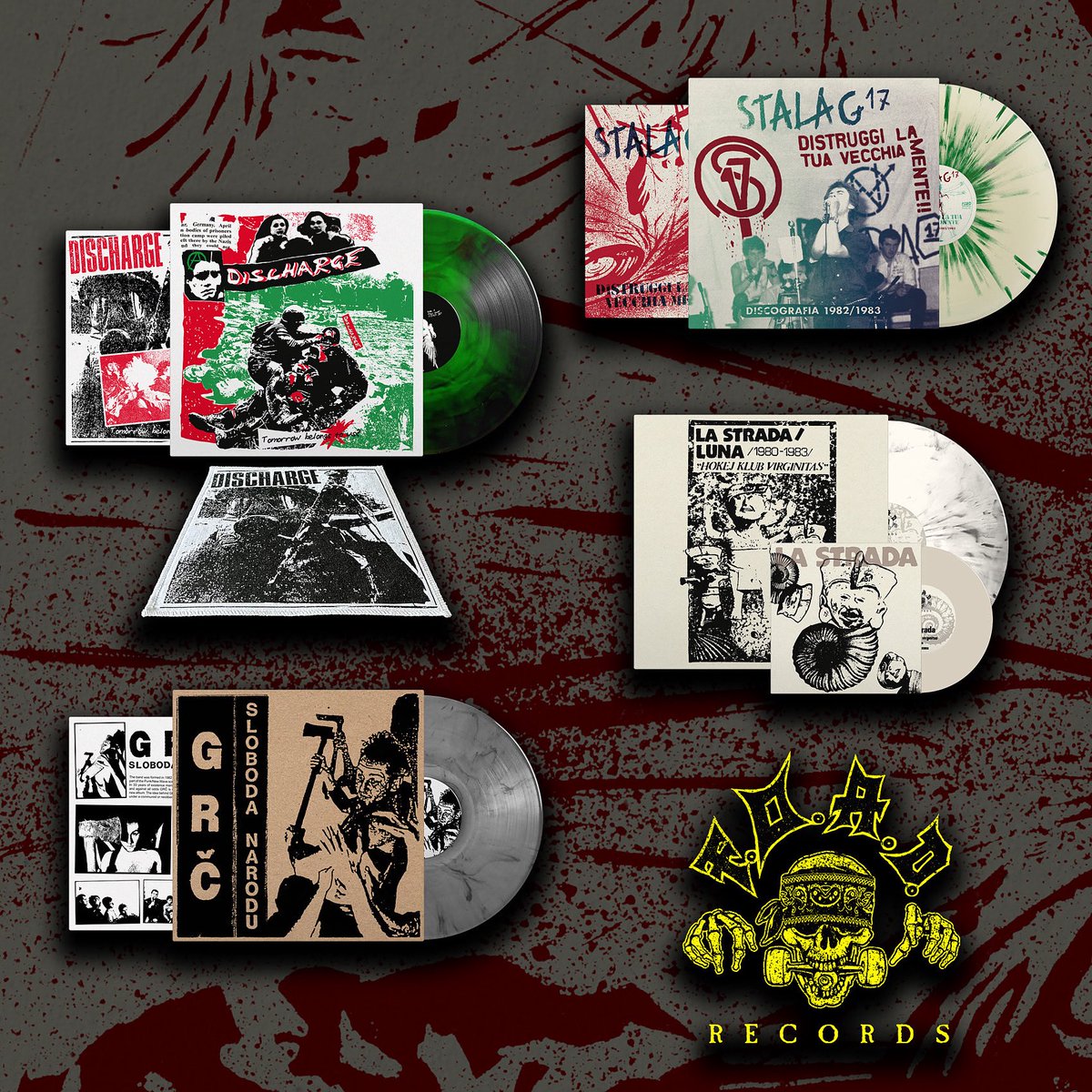 foadrecords's tweet image. 4 x new F.O.A.D. releases are available for preorders at scareystore.com! DISCHARGE "Tomorrow belongs to us?" gatefold LP, STALAG 17 "Distruggi la tua vecchia mente!! Discography 1982-1983” LP, LUNA/LA STRADA gatefold LP+7", GRČ “Sloboda narodu” LP.