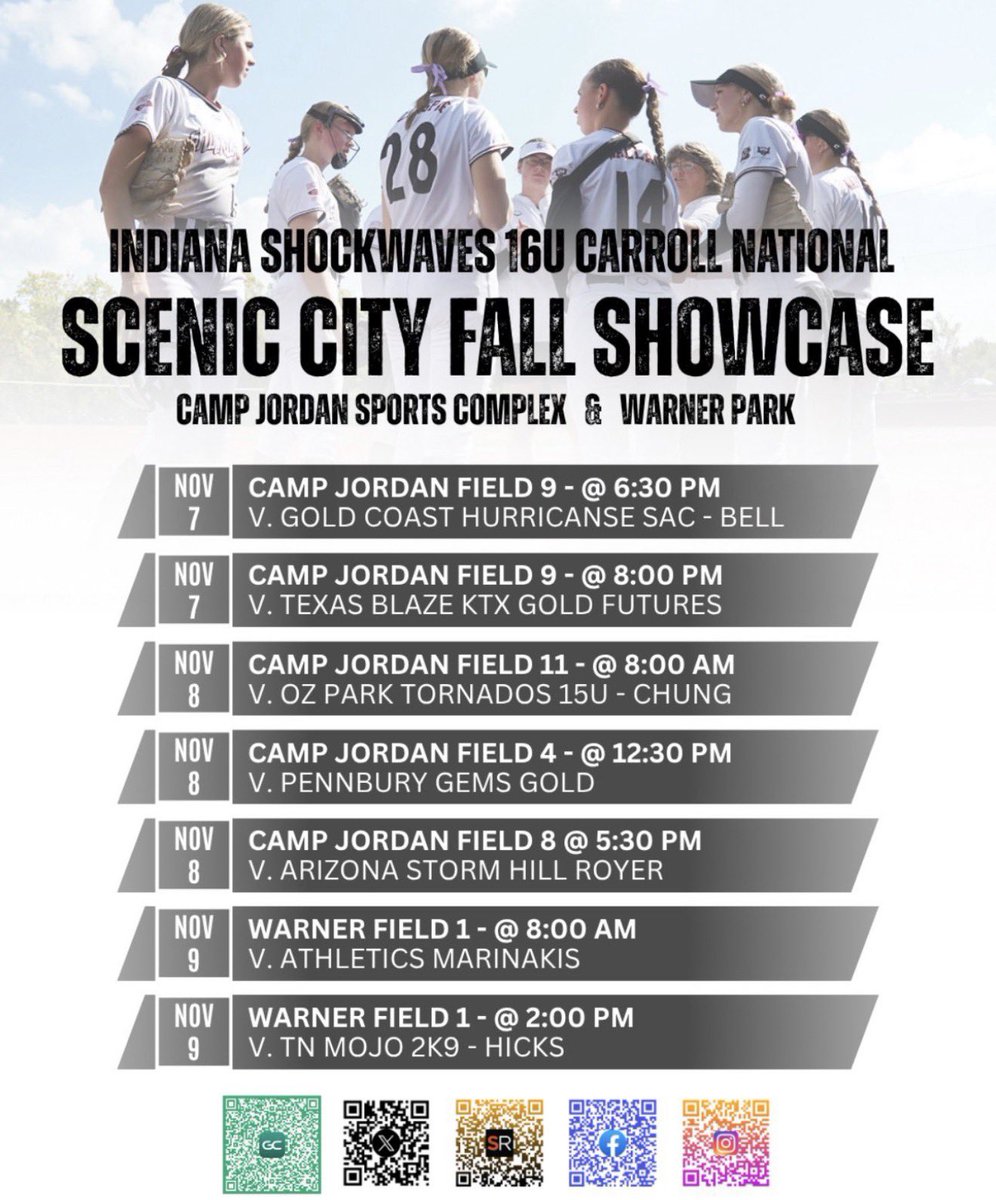 KaylaLodes2028's tweet photo. Here is our schedule, would love to see you there! @SW16uCarroll https://t.co/vLdIXfaIFh