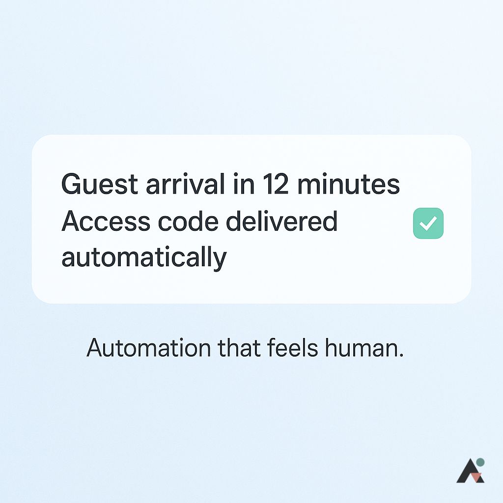 AdvensoryMgmt's tweet image. Guests don’t want to hunt for door codes or Wi-Fi passwords.🕒 
They just want a smooth arrival.

With Advensory, guests receive personalized check-in details right when they need them—no delays, no confusion.
Automation that feels human.
🌐 mgmt.advensory.com/str-management

#SmartHosting