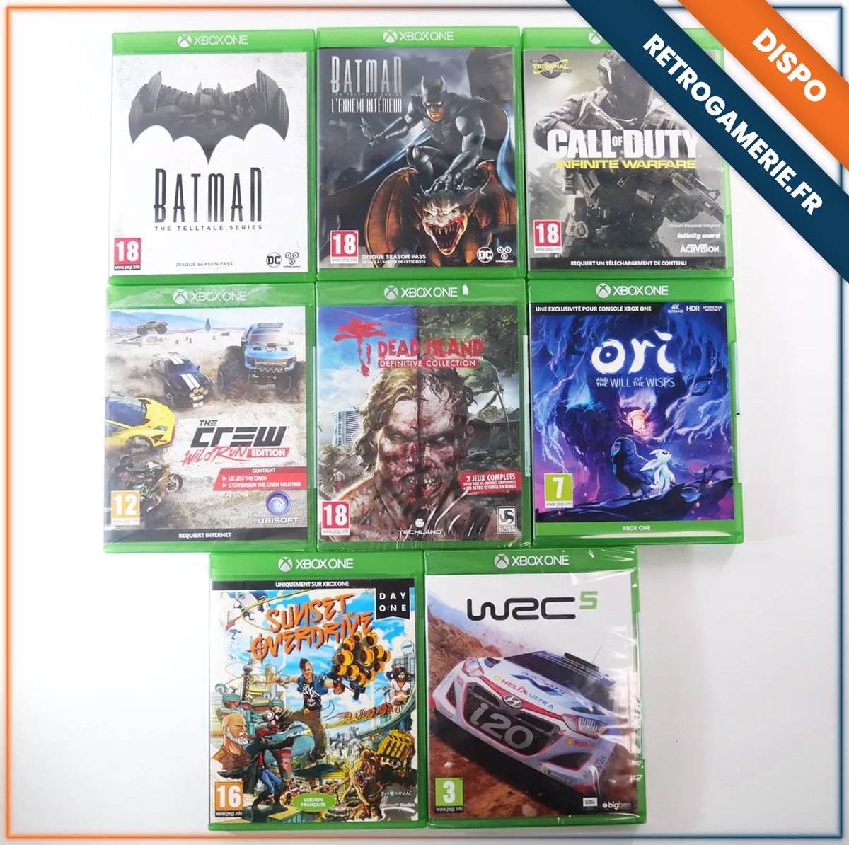 Retrogamerie's tweet image. 🆕 Nouvel arrivage !

#XboxOne
- Ori and the Will of the Wisps
- Batman : L’Ennemi Intérieur
- Batman : The Telltale Series
- WRC 5
- Dead Island Definitive Edition
- The Crew : Wild Run Edition
- Call of Duty: Infinite Warfare
- Sunset Overdrive

#PS3 
- Toki to Wa
- Metal Gear