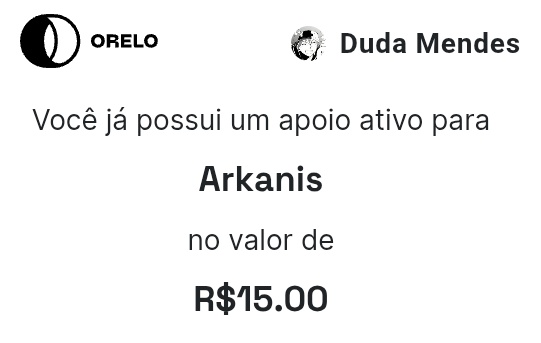E vc tá esperando oq pra apoiar o Orelo einn?? Com 15 reais vc já contribui para parte dessa história do mundo de #arkanis . Precisamos de 4  mil apoiadores ATIVOS 👈
Então não perde a chance e apoia lá 😁
E O ORELO ESTÁ ACEITANDO !!PAGAMENTOS INTERNACIONAIS!! EIN