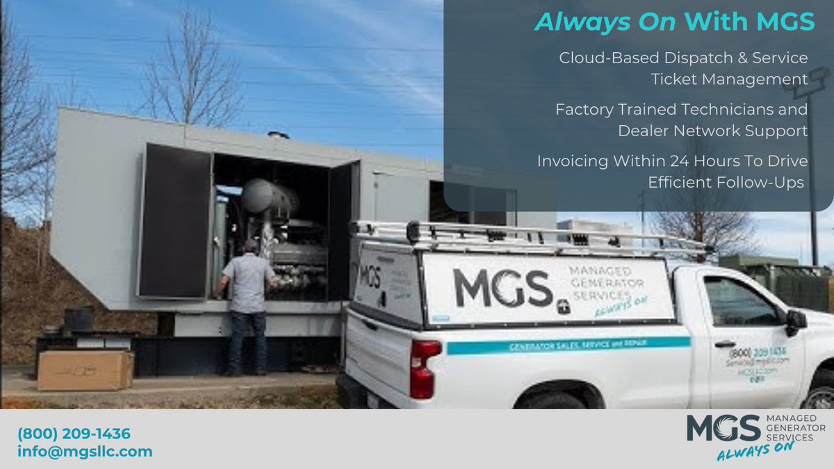 GeneratorCare's tweet image. Faster invoices = faster decisions = faster uptime.
That’s why every MGS service call is followed by an invoice in 24 hours or less. 
#AlwaysOn #GeneratorExperts #GeneratorService #UptimeMatters
hubs.ly/Q03Lhmr-0