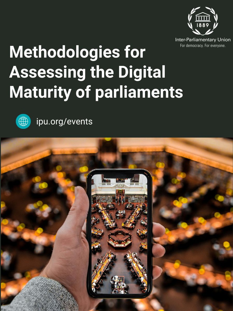 IPUparliament's tweet image. 📢This week!
The #IPU will host a webinar to introduce two complementary methodologies for assessing a parliament's digital maturity, and offer practical examples of how #parliaments can use these tools to determine progress.
Register here✏️
5 November
➡️ipu.org/events