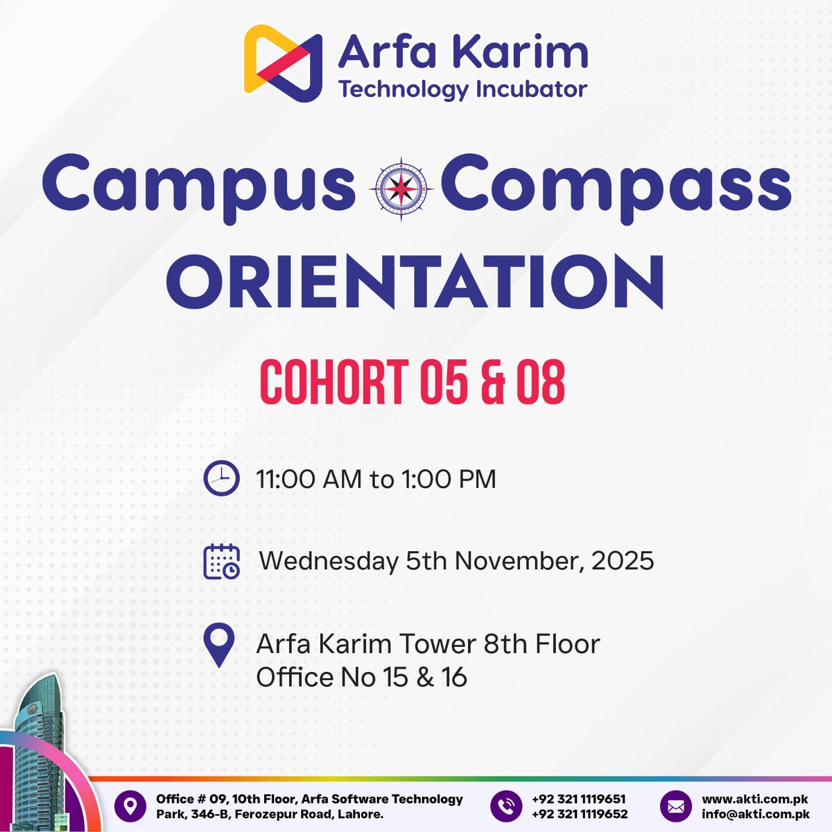 ArfaKarim_Group's tweet photo. Something exciting is coming! 🎉
Join us for Campus Compass, a celebration of youth potential, creativity, and collaboration.

#AKG #AKTI #Events #CampusCompass https://t.co/aGU4XBVLtk