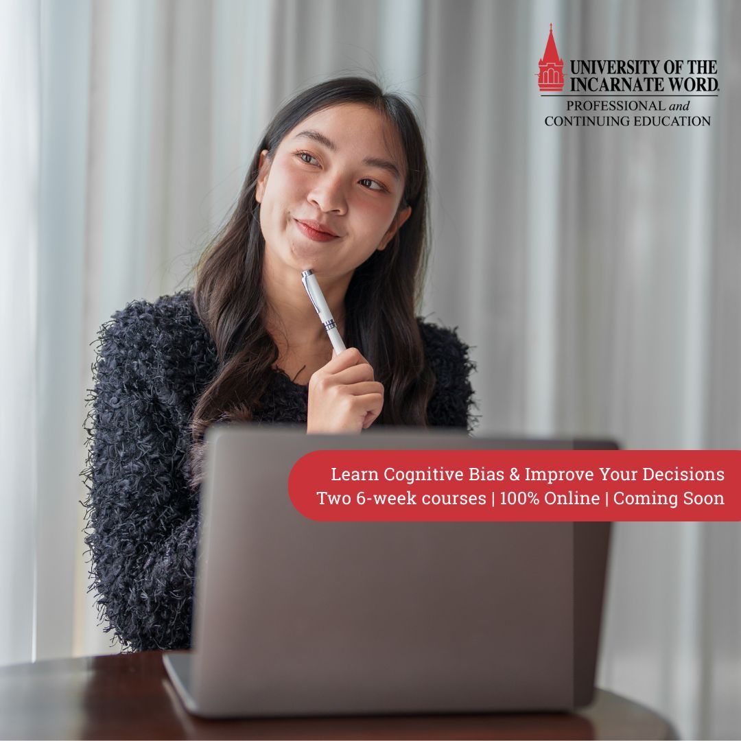 UIW_SPS's tweet photo. 🧠 Enhance your decision-making with Cognitive Bias courses — fully online!
📅 6-week courses | $1,850 each
This fall, choose from: Artificial Intelligence (CBDMSAI 6000) or Healthcare (CBDMHLTH 6008)

🔗 Learn more &amp; enroll: https://t.co/HfeJoskAAZ https://t.co/J4XXamCfA6