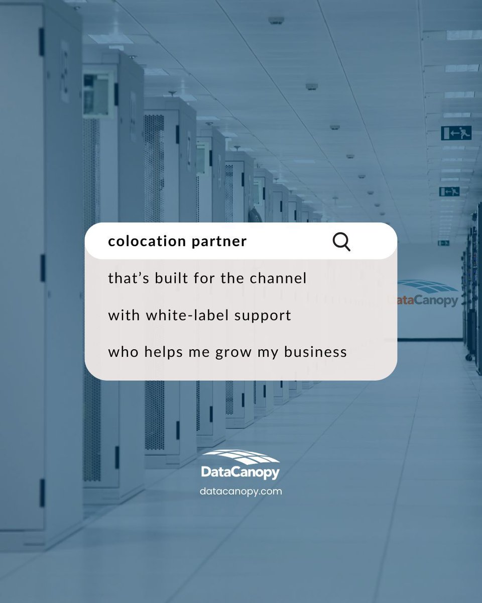 datacanopy's tweet image. Discover why partners across the country trust Data Canopy to deliver enterprise-grade colocation without enterprise barriers.

👉 Learn more about our partner program at datacanopy.com

#DataCanopy #ColocationPartner #MSP #ChannelPartner #Infrastructure #DataCenters