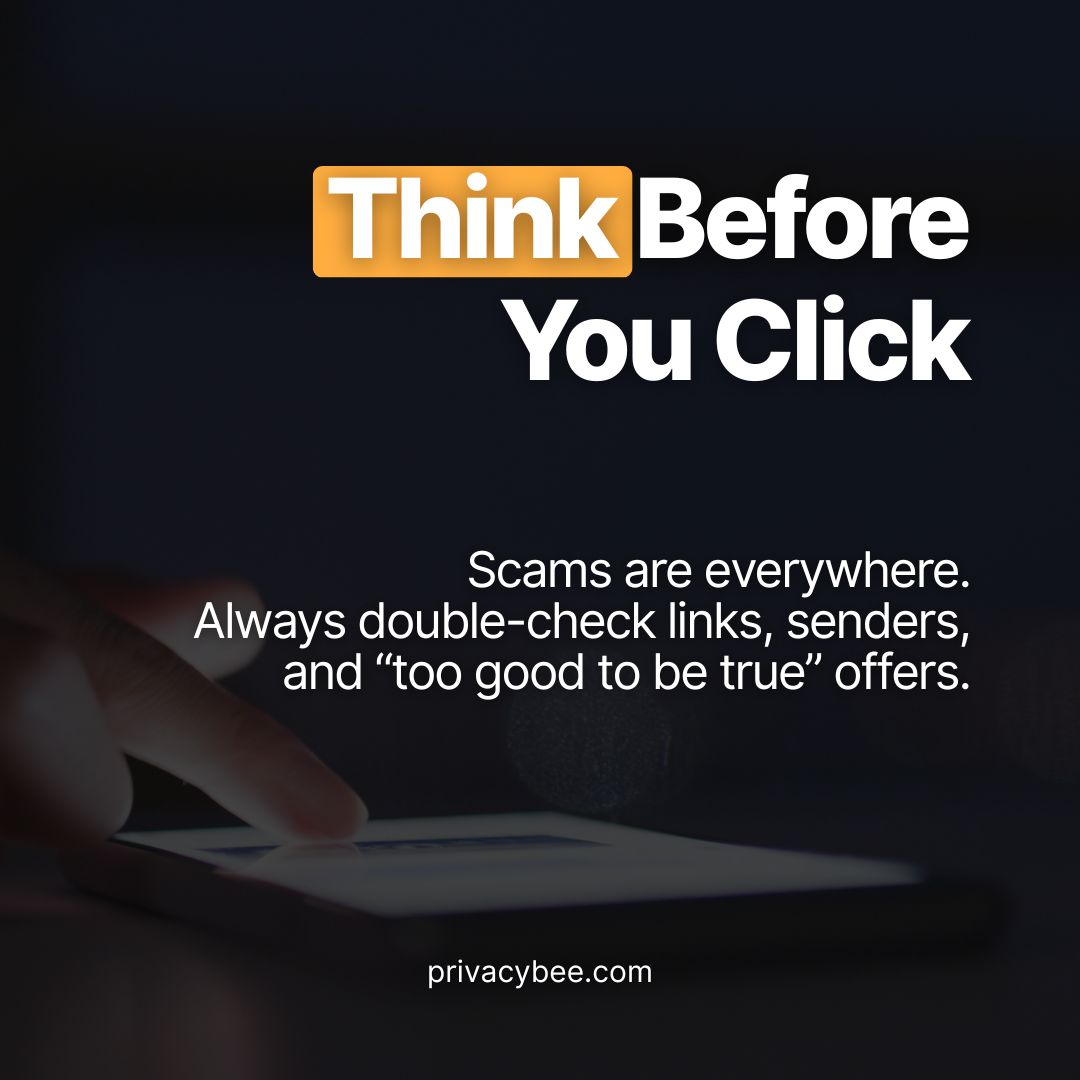 privacy_bee's tweet image. Hackers and data brokers love easy targets. 
Don’t be one - take these 3 steps to protect your identity ⬇️ 

🐝 Stay smart. Stay safe. 
Follow Privacy Bee for more privacy and security tips! 

#PrivacyBee #CyberSecurityTips #DataProtection #OnlineSafety #DigitalSafety