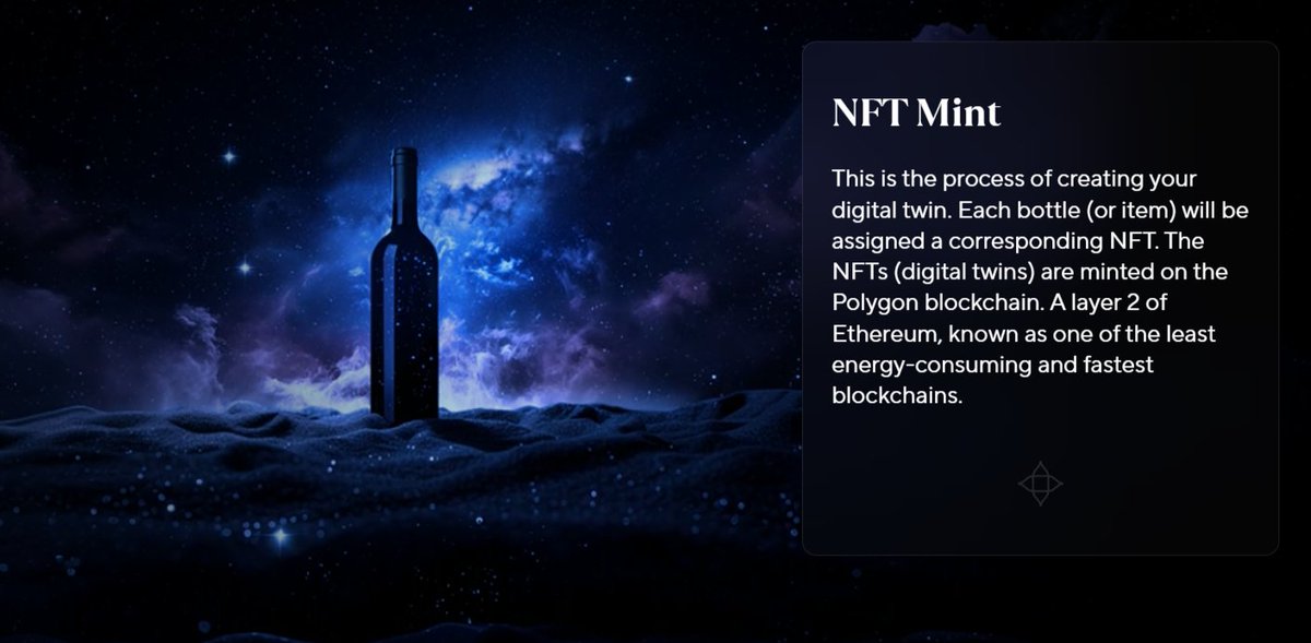 1️⃣ MINT

Buy your favorite bottle directly on intercellar.io
When you mint, you receive an NFT.

👉 A verifiable proof of ownership linked to the real physical bottle, stored securely in our cellar.

Think of it as your digital key to the world’s finest wines 🔑🍇

(2/5)