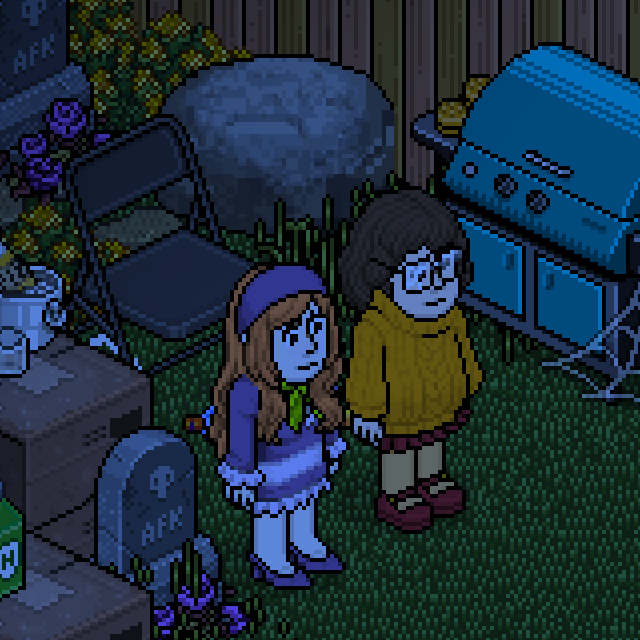 BabyHabblet's tweet image. GOHabblet: SOMBRAS EM PAR

Nicks: Baby e Mimi (Personagens: Daphne e Velma)
#HalloweenNaGO
@GOHabblet