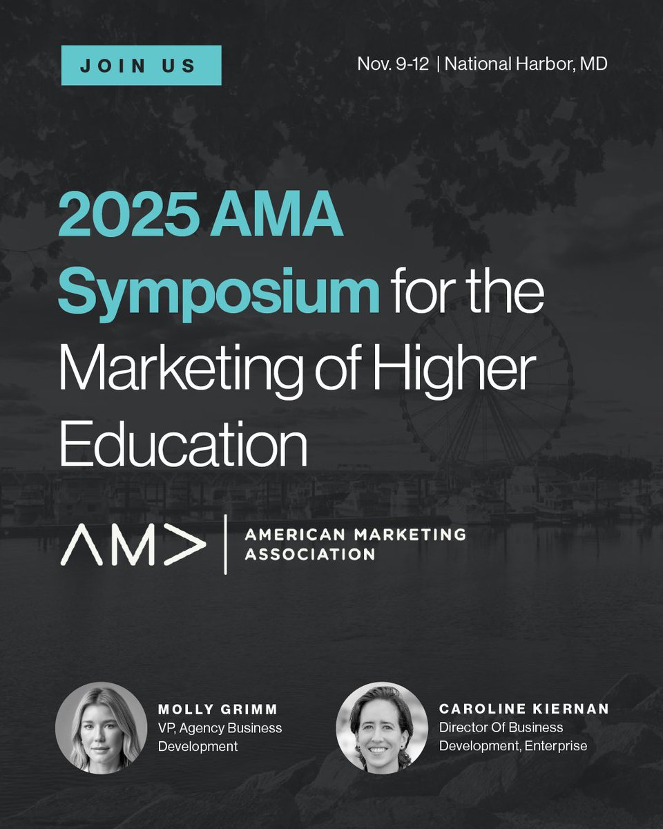 TechintLabs's tweet image. We’re headed to the 2025 AMA Symposium for the Marketing of Higher Education, Nov. 9-12!  
 
Higher Ed Marketing is changing fast. We&apos;re looking forward to sharing ideas and discussing strategies! 
 
Are you attending? Drop a comment! 

#AMAHigherEd #HigherEdMarketing