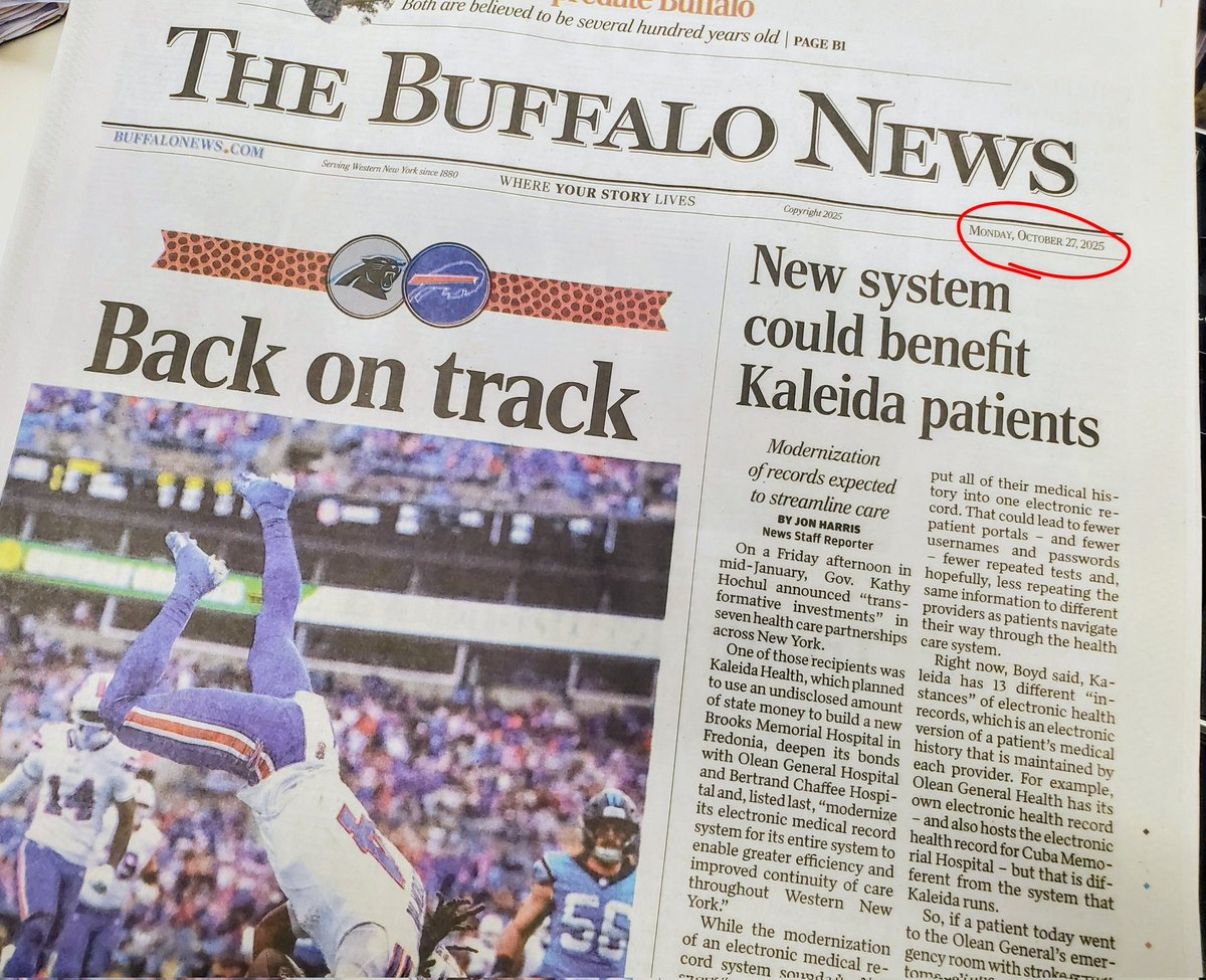 If you didn't save last Monday's edition of <a href="/TheBuffaloNews/">The Buffalo News</a>, then you tossed the last copy of the Monday edition ever to be printed. Today's edition is still online at buffalonews.com, but as a <a href="/BuffaloGuild/">Buffalo Newspaper Guild</a> member, I find owner <a href="/LeeEntNews/">Lee Enterprises</a>' decisionmaking to be ... poor.